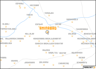 map of Amīnābād