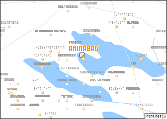 map of Amīnābād