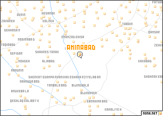 map of Amīnābād