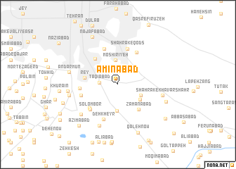 map of Amīnābād