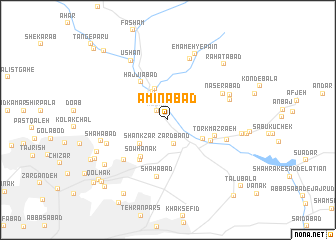 map of Amīnābād