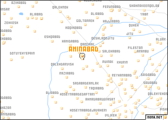 map of Amīnābād