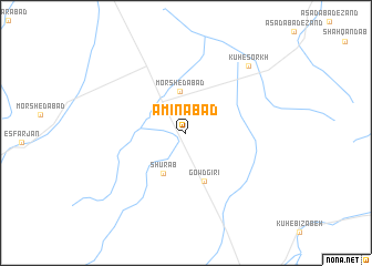 map of Amīnābād