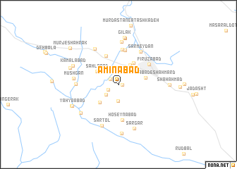 map of Amīnābād