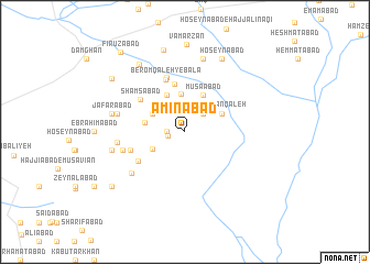 map of Amīnābād