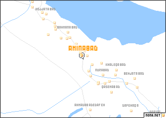 map of Amīnābād