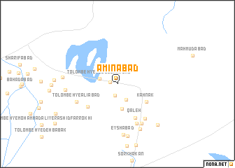 map of Amīnābād