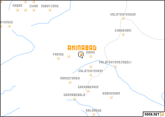 map of Amīnābād