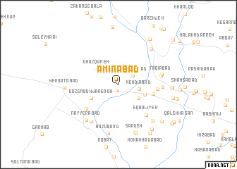 map of Amīnābād
