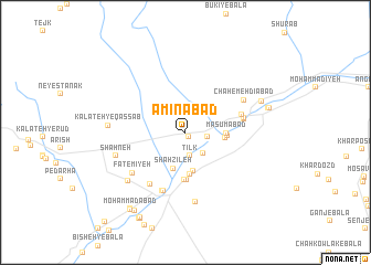 map of Amīnābād