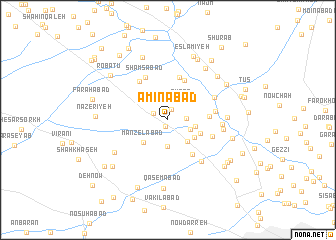 map of Amīnābād