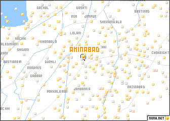 map of Amīnābād