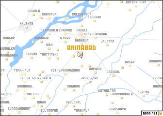 map of Amīnābād