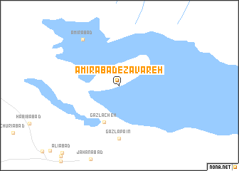 map of Amīrābād-e Zavāreh