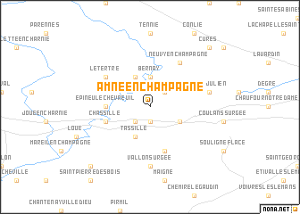 map of Amné-en-Champagne