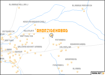 map of Āmorzīdehābād