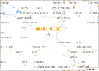 map of Ampilly-le-Sec