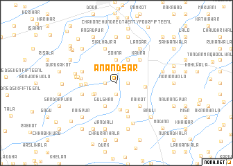 map of Ānandsar