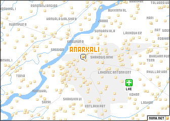 map of Anārkali