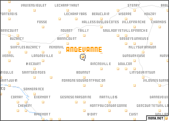 map of Andevanne