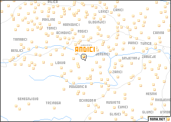 map of Andići