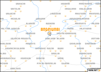 map of Andriūnai