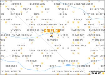 map of Anielów