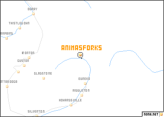 map of Animas Forks