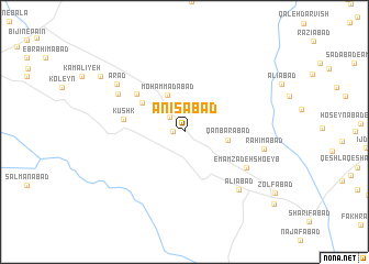 map of Anīsābād