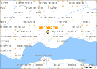 map of Áno Dháfni