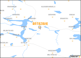 map of Antazavė