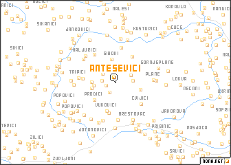 map of Anteševići