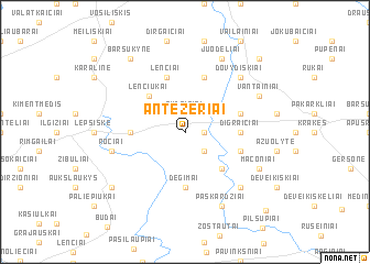 map of Antežeriai