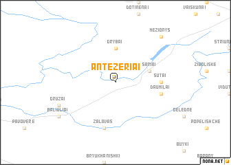 map of Antežeriai