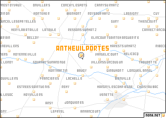 map of Antheuil-Portes