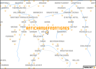 map of Antichan-de-Frontignes