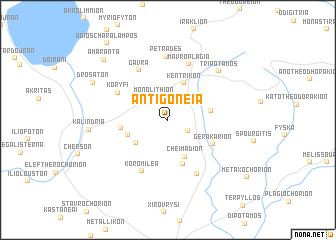 map of Antigóneia