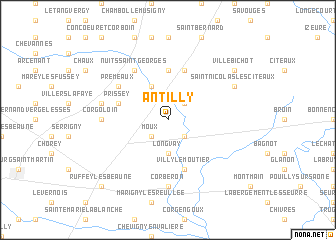 map of Antilly