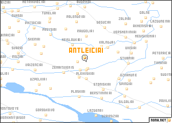 map of Antleičiai