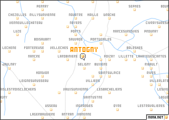 map of Antogny