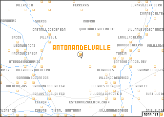 map of Antoñán del Valle