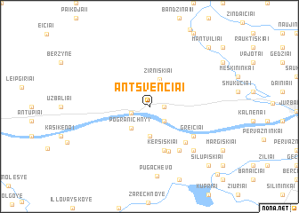 map of Antšvenčiai