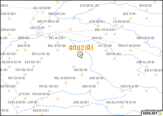 map of Anužiai