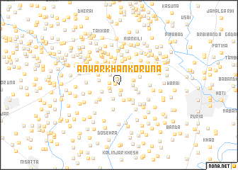 map of Anwar Khān Korūna