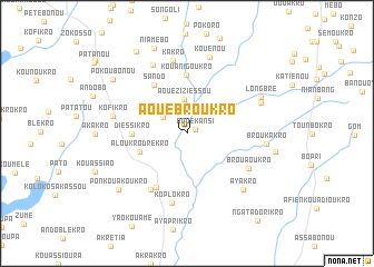 map of Aoué-Broukro