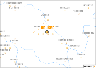 map of Aoukro