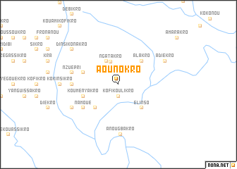 map of Aounokro