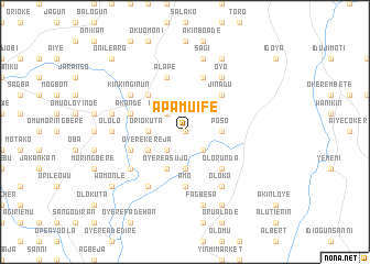 map of Apamu Ife