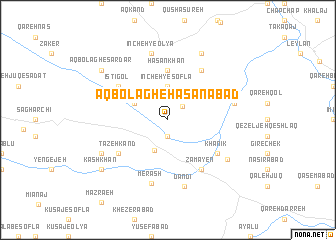 map of Āqbolāgh-e Ḩasanābād