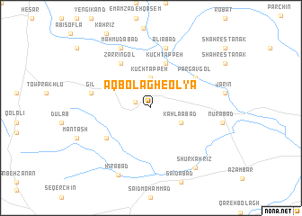 map of Āq Bolāgh-e ‘Olyā